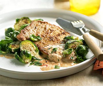 Pork Cutlets with Brussels Sprouts 