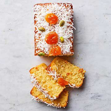 Yogurt Pound Cake with Apricots and Coconut 
