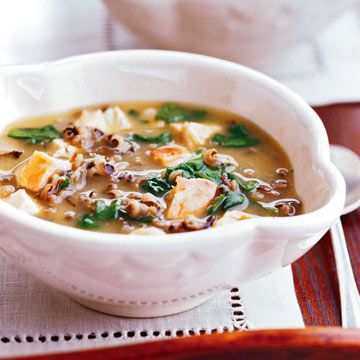Spinach, Turkey and Wild Rice Soup 