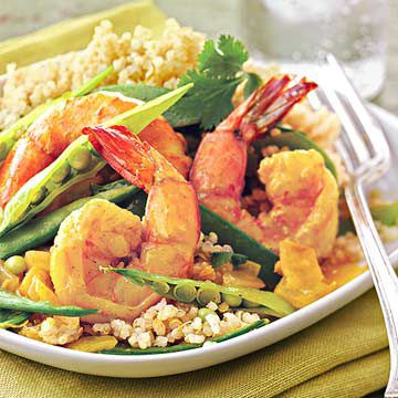Quinoa and Curried Shrimp 