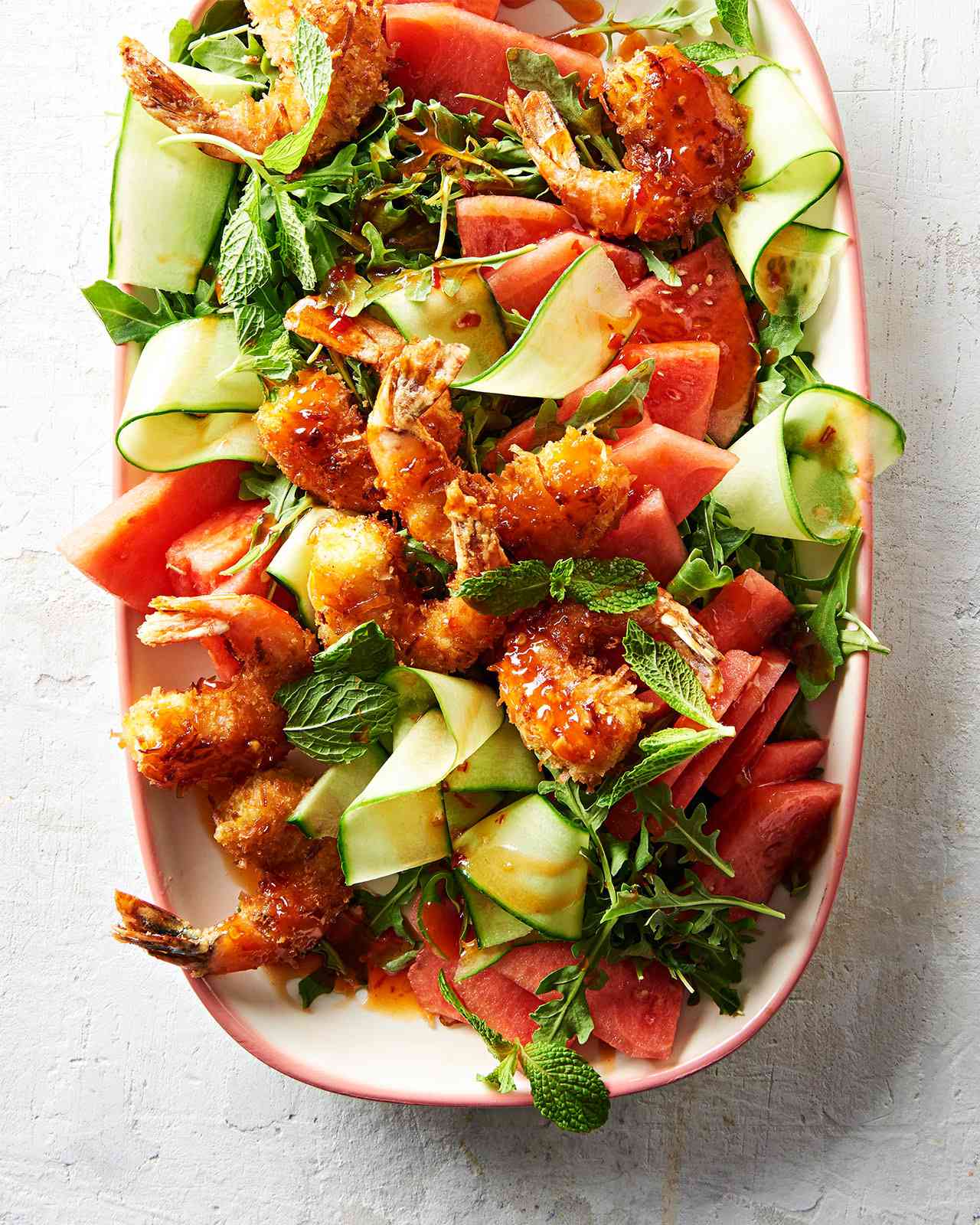 Coconut Shrimp and Watermelon Salad 
