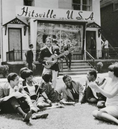 vintage photo of people on hitsville usa lawn