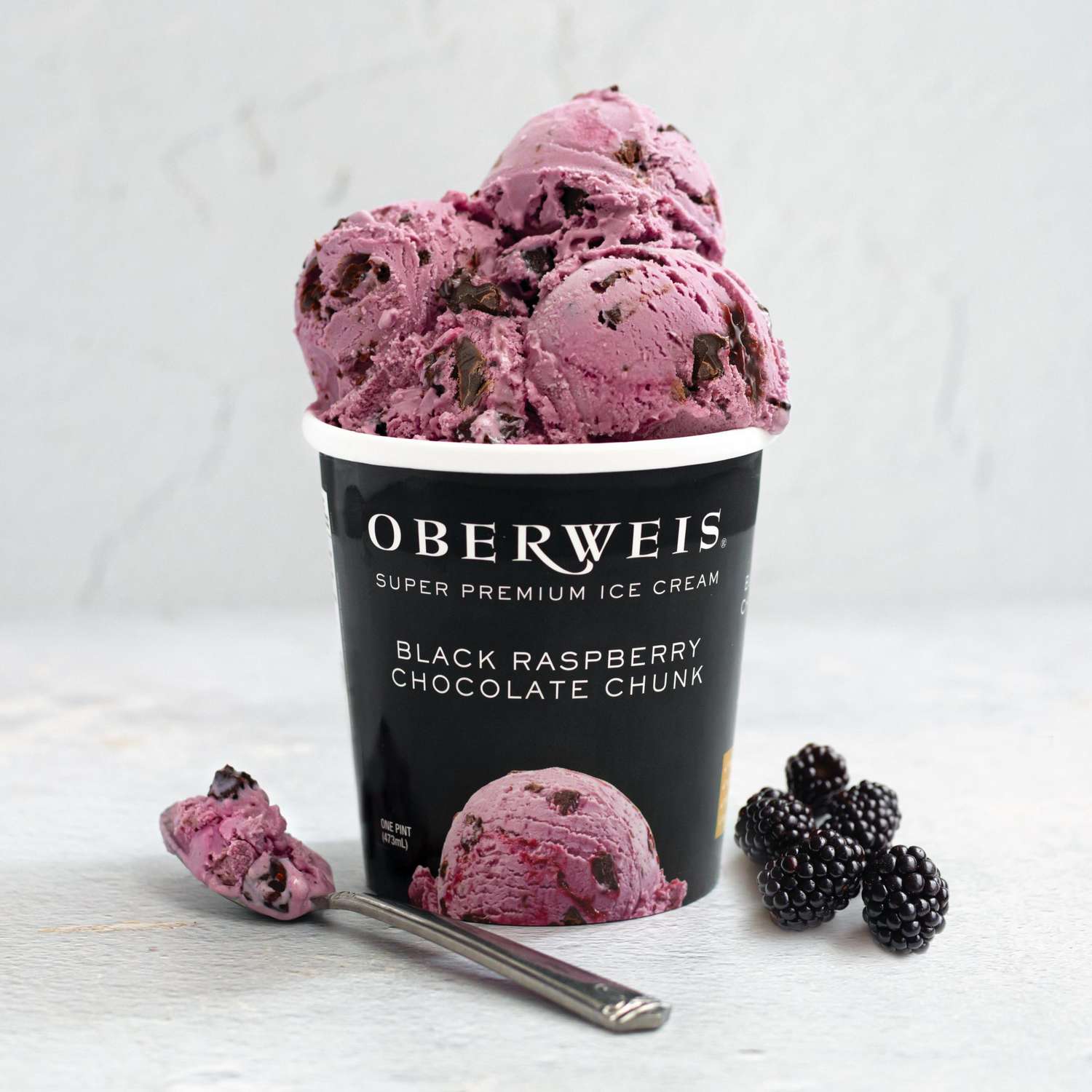 Oberweis pint of black raspberry chocolate chunk ice cream