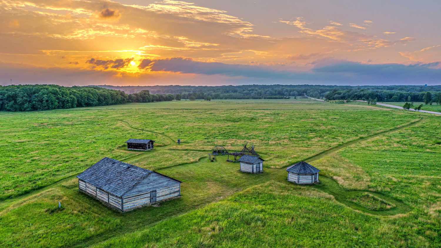 Indiana Prophetstown State Park aerial view