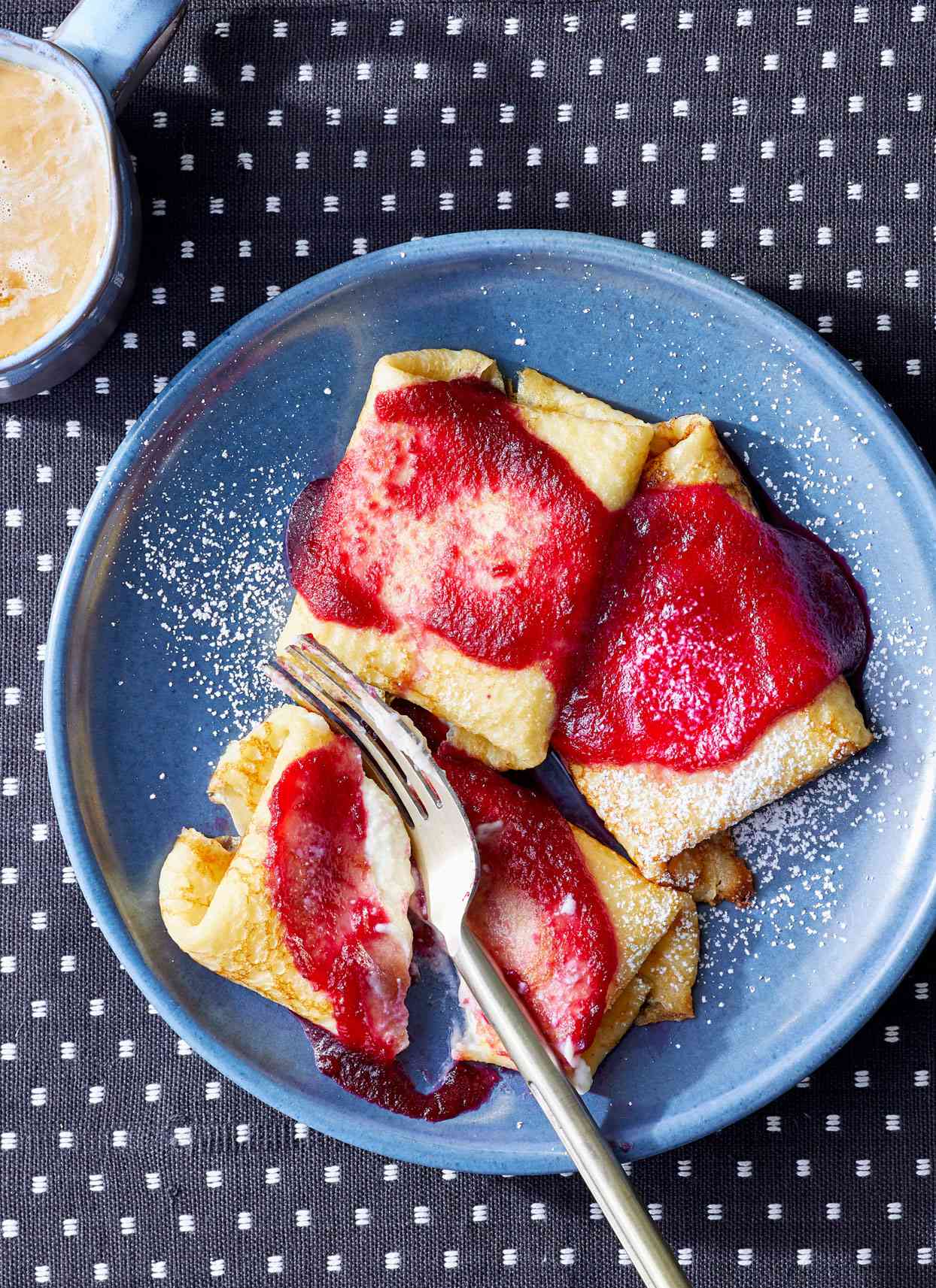 Blintzes with Cheese and Jam 