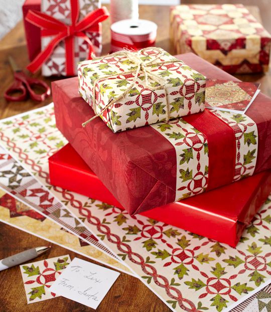 Quilted-Look Gift Wrap