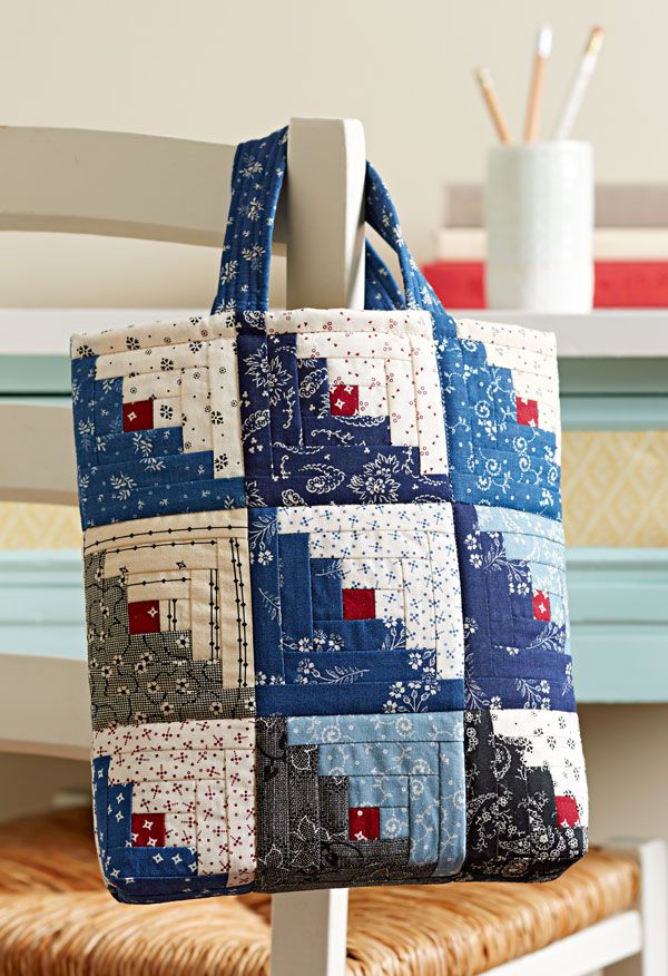 Mini Messenger Quilt Pattern Pieced DW Tote Bag 