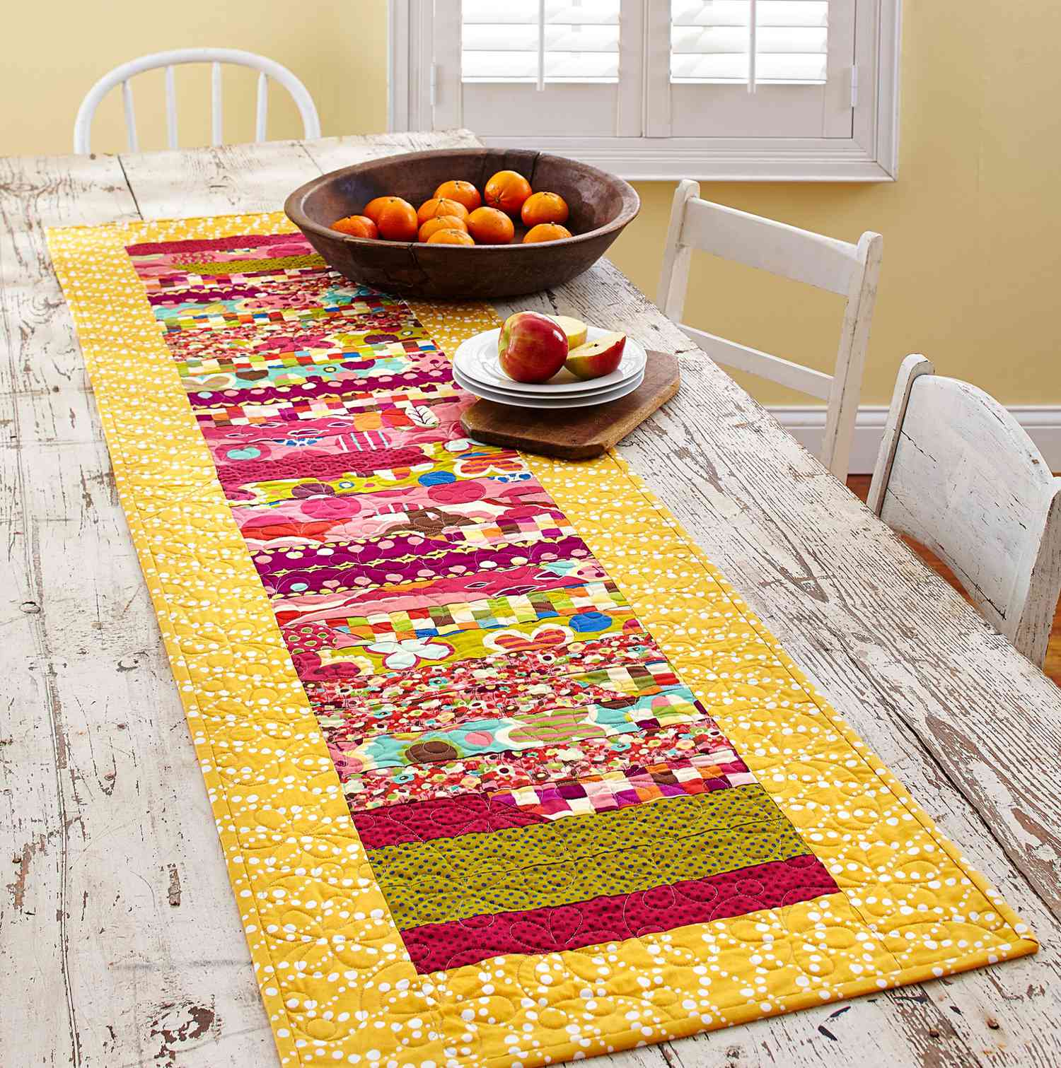 Quilted Fall Table Runner Leaf Table Runner Fall Table Runner Thanksgiving Table Runner Orange Yellow Red Cream