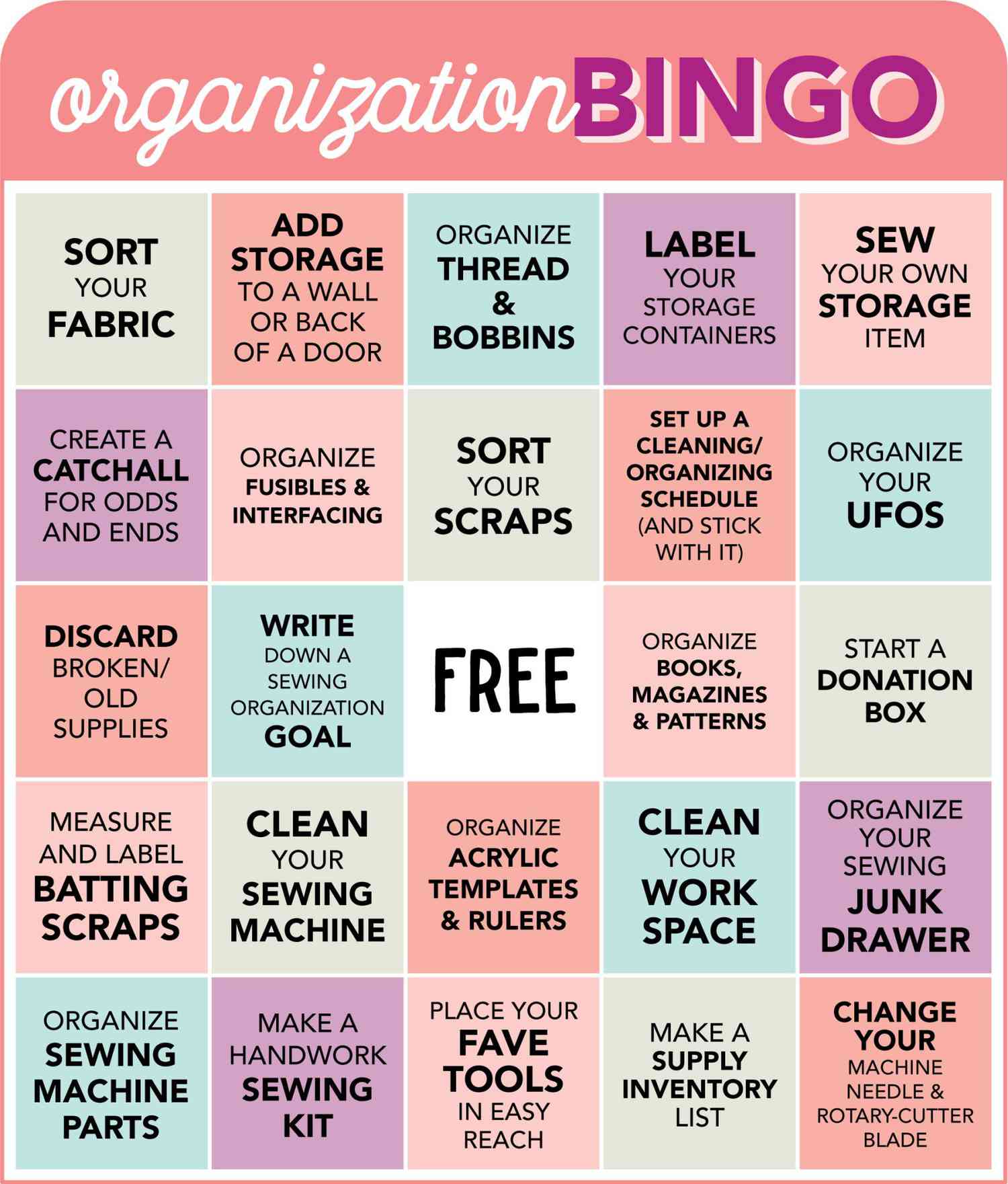 organization bingo