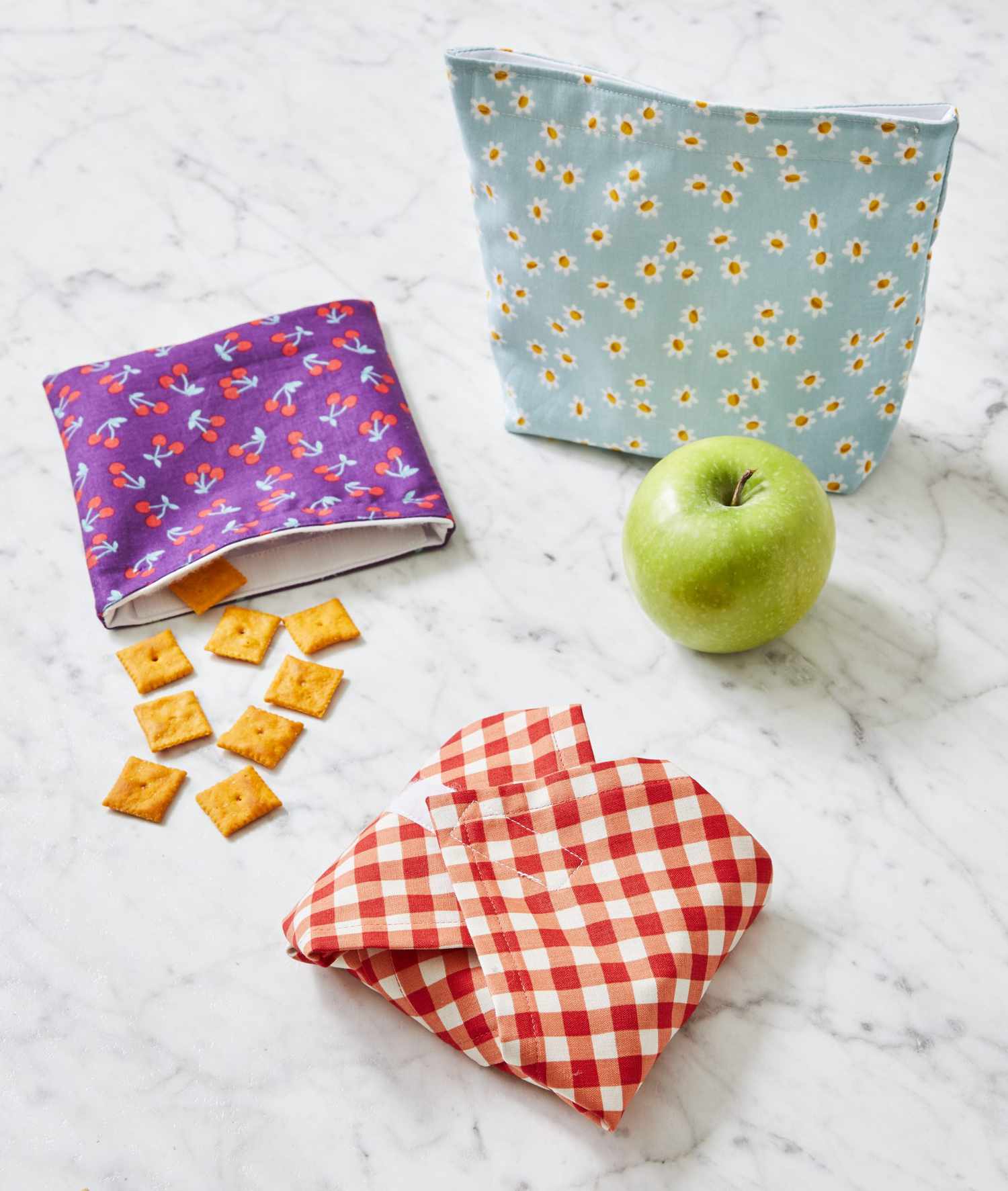 Fabric snack bags and sandwich wrap