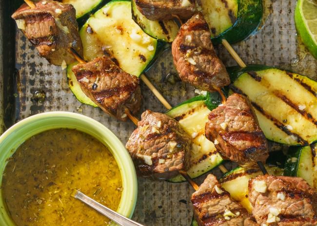 Cuban Beef and Zucchini Kebabs