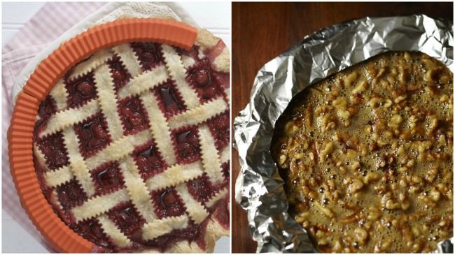 Two ways to shield the pie crust
