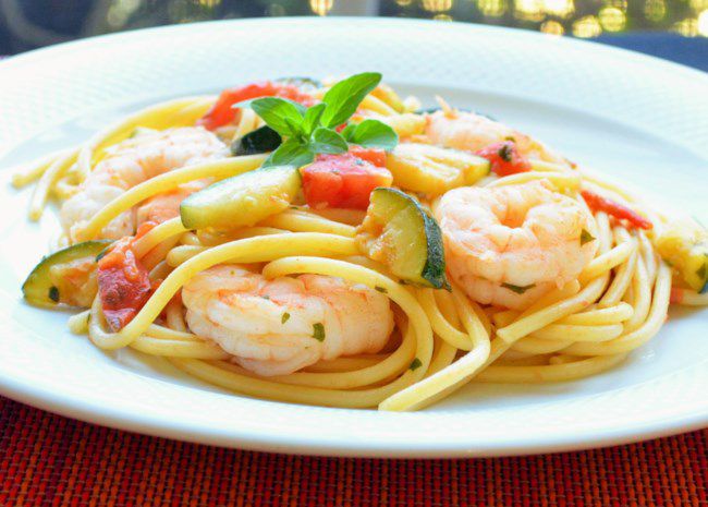 Bucatini Pasta with Shrimp and Anchovies