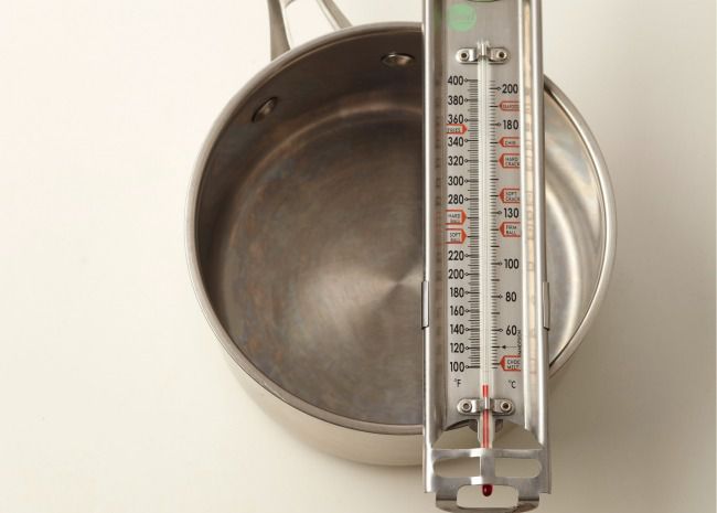 Saucepan and Candy Thermometer for Making Fudge