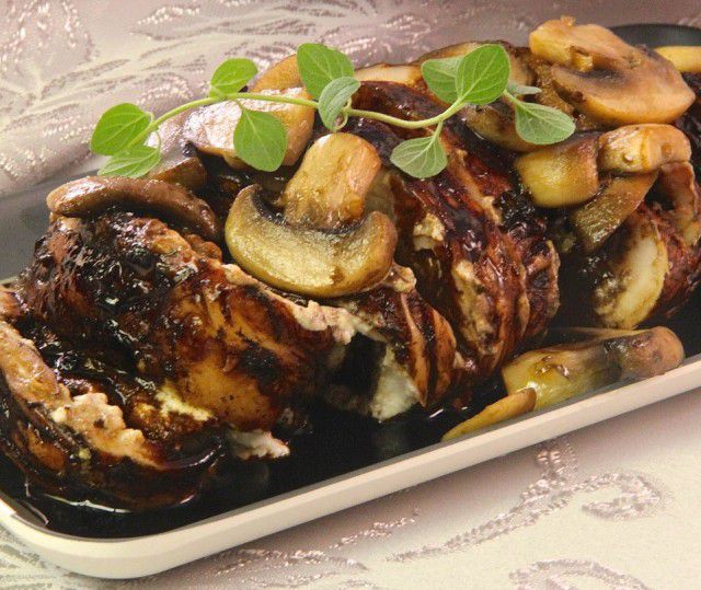 Balsamic Goat Cheese Stuffed Chicken Breasts