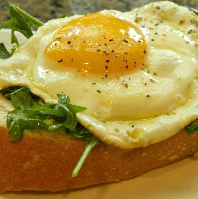 Open Faced Egg Sandwiches with Arugula Salad