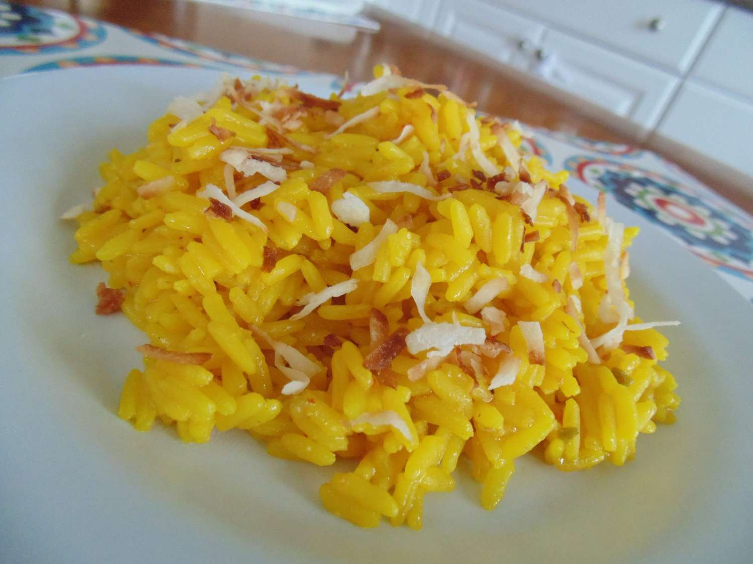 Toasted Coconut Yellow Rice for Rice Cookers
