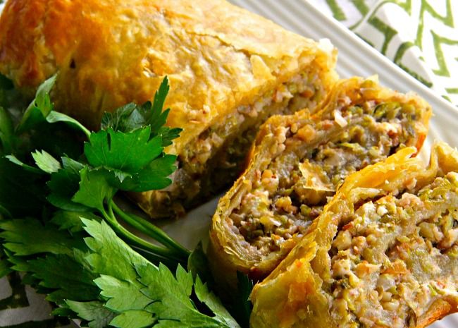 Brussels Sprouts and Feta Pastry Roll