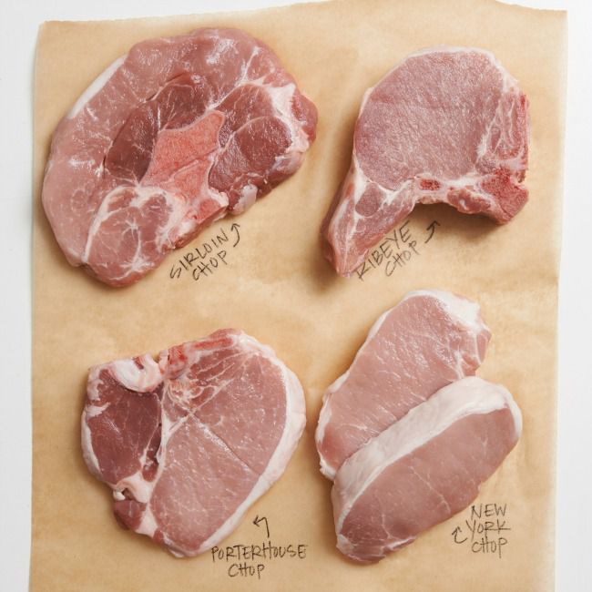 Cuts of Pork Chops on Butcher Paper