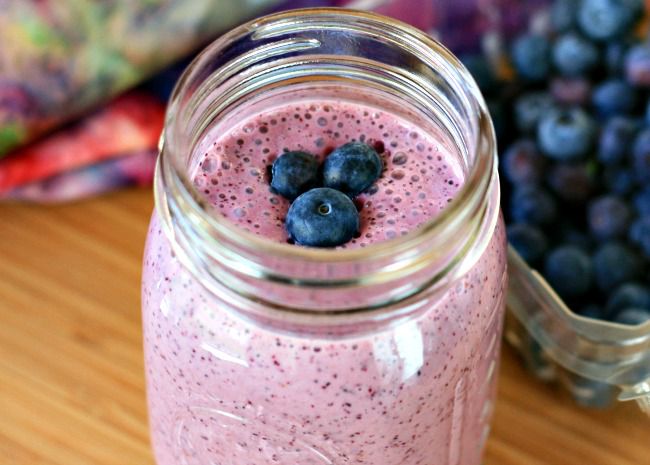 Healthy Blueberry Breakfast Smoothie