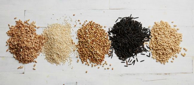 Quinoa, farro, buckwheat, wild rice, and barley. Photo by Meredith
