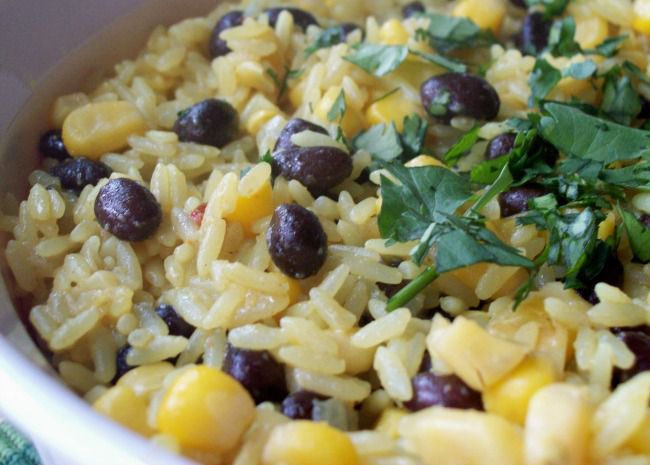 Black Beans, Corn, and Yellow Rice