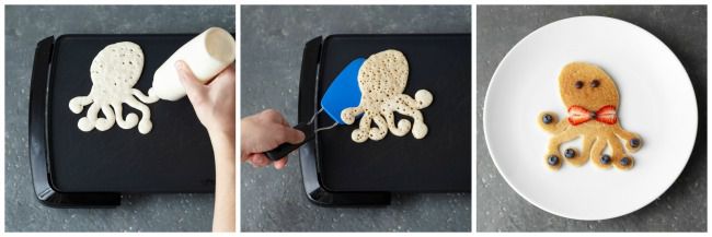 making octopus shaped pancakes