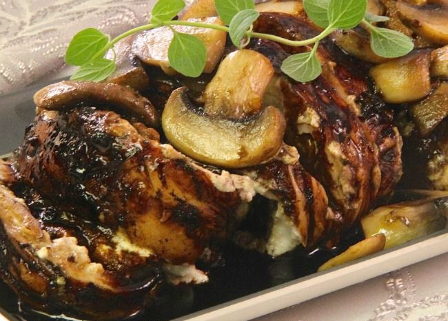 Balsamic Goat Cheese Stuffed Chicken Breasts