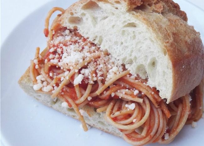 Grilled Spaghetti Sandwich
