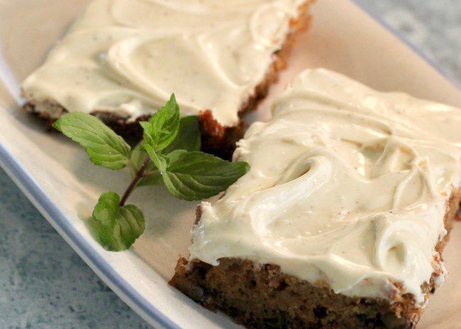 Zucchini Bars with Spice Frosting