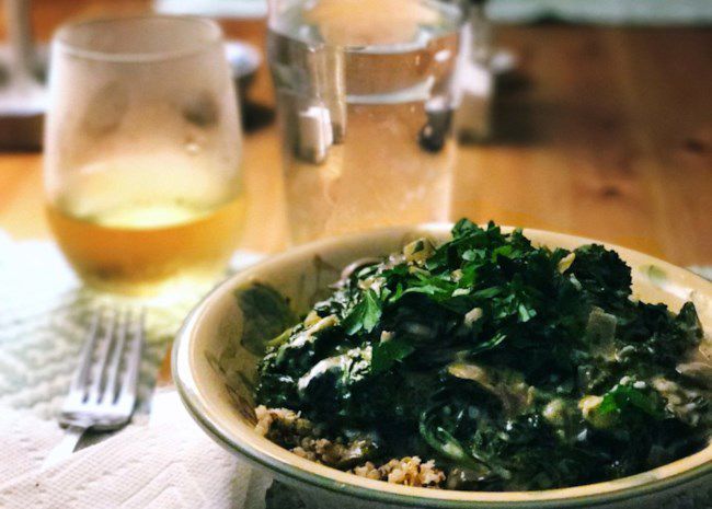 Kale and Mushroom Stroganoff with Quinoa
