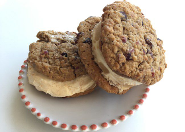 Spiced Apple Oatmeal Cookie Ice Cream Sandwiches
