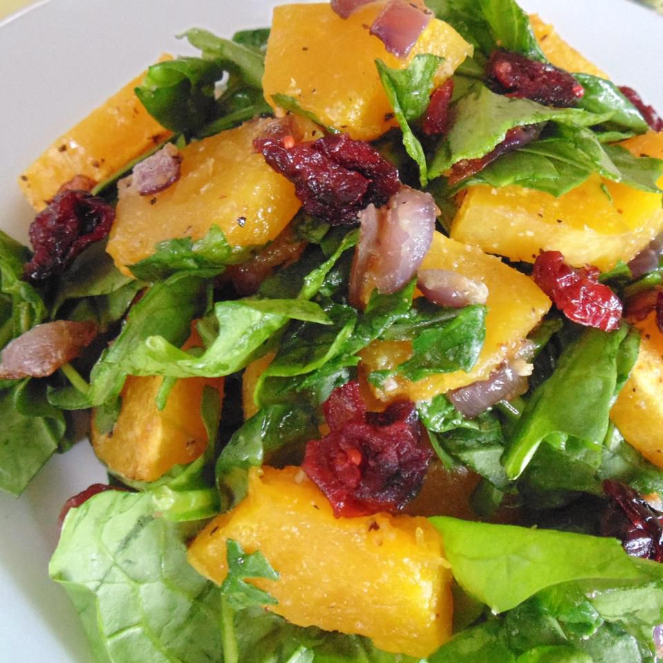 Roasted Butternut Squash with Onions, Spinach, and Craisins&reg;