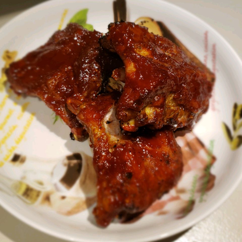 Instant Pot Baby Back Ribs on a white plate