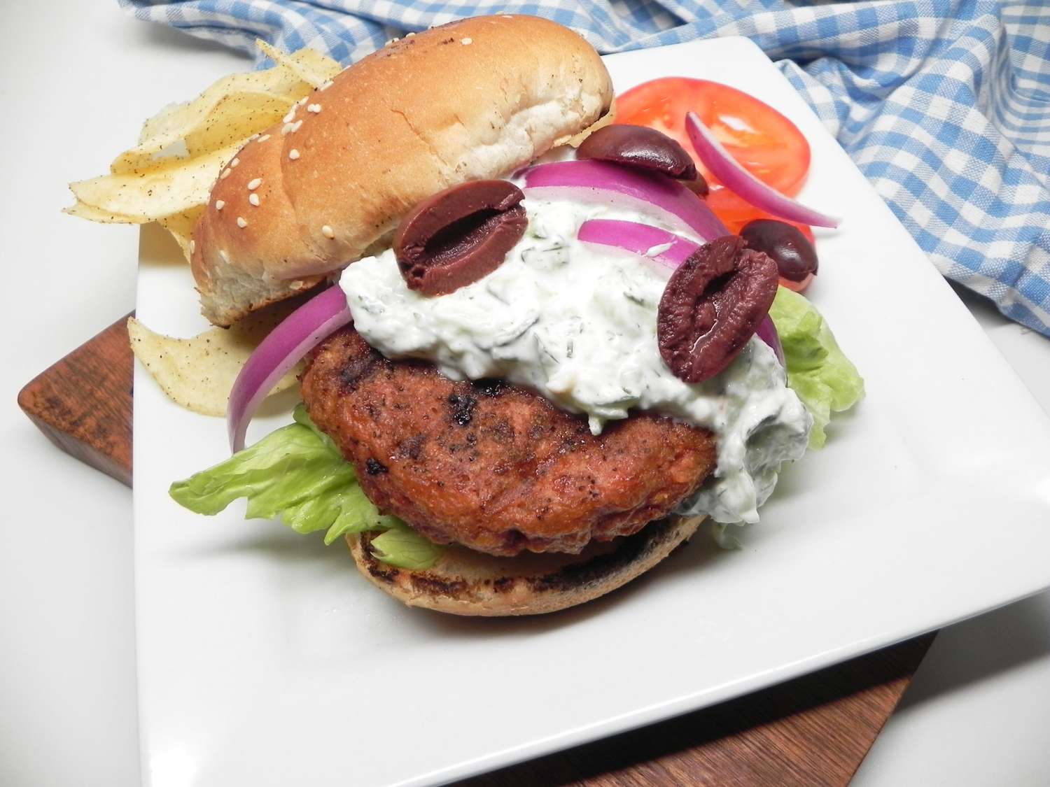 Greek Grilled Beyond Meat(R) Burgers