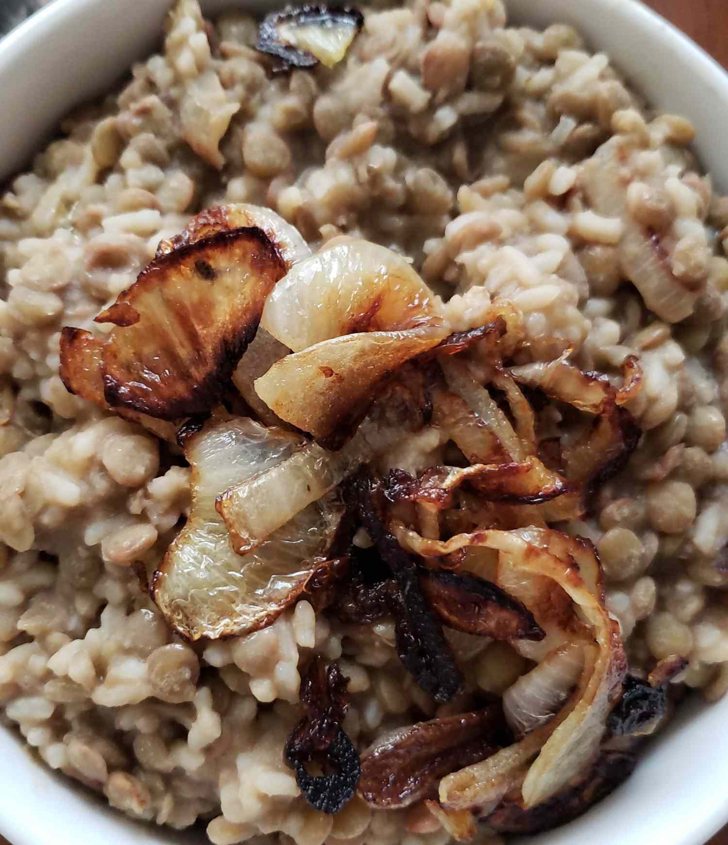 Lentils and Rice with Fried Onions (Mujadarrah)
