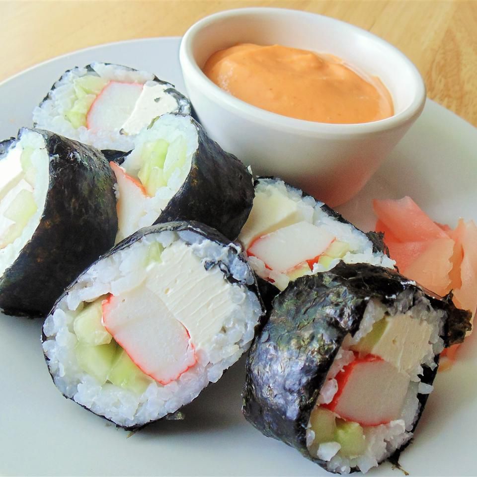 Cream Cheese and Crab Sushi Rolls