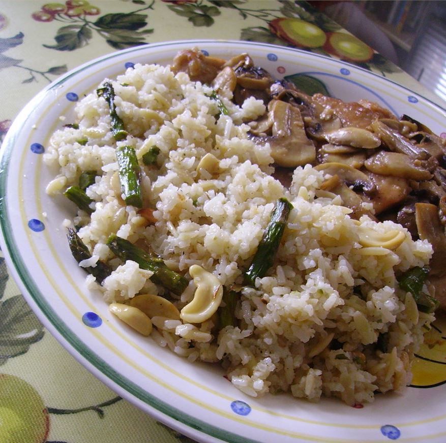 Asparagus Cashew Rice Pilaf
