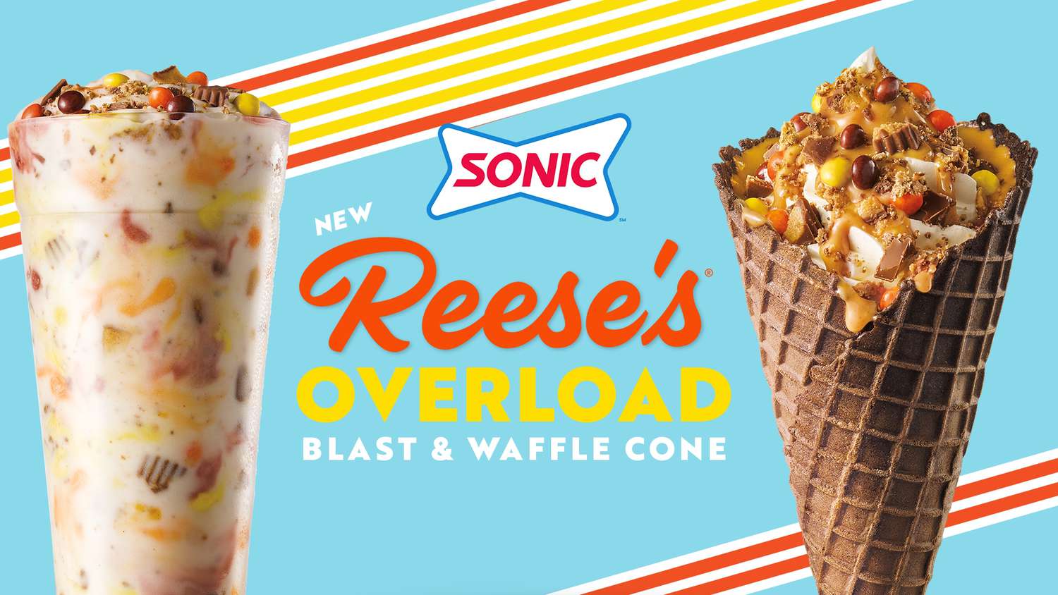 Sonic Reese's Overload Blast Waffle Cone