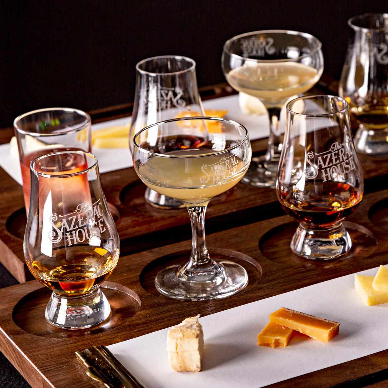 new orleans sazerac house tasting with cheese