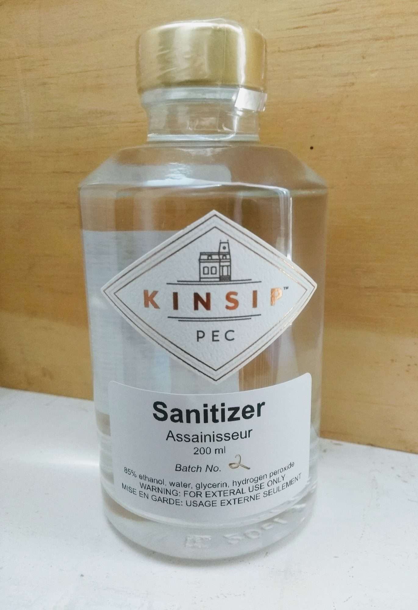 Hand sanitizer made by Kinsip