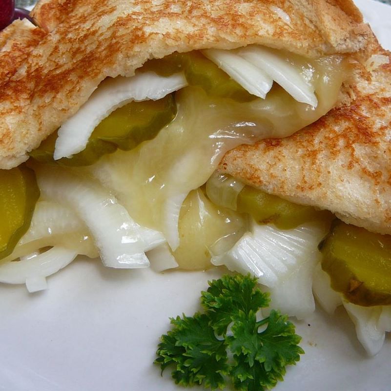 Grilled Cheese, Pickle and Vidalia Onion Sandwich