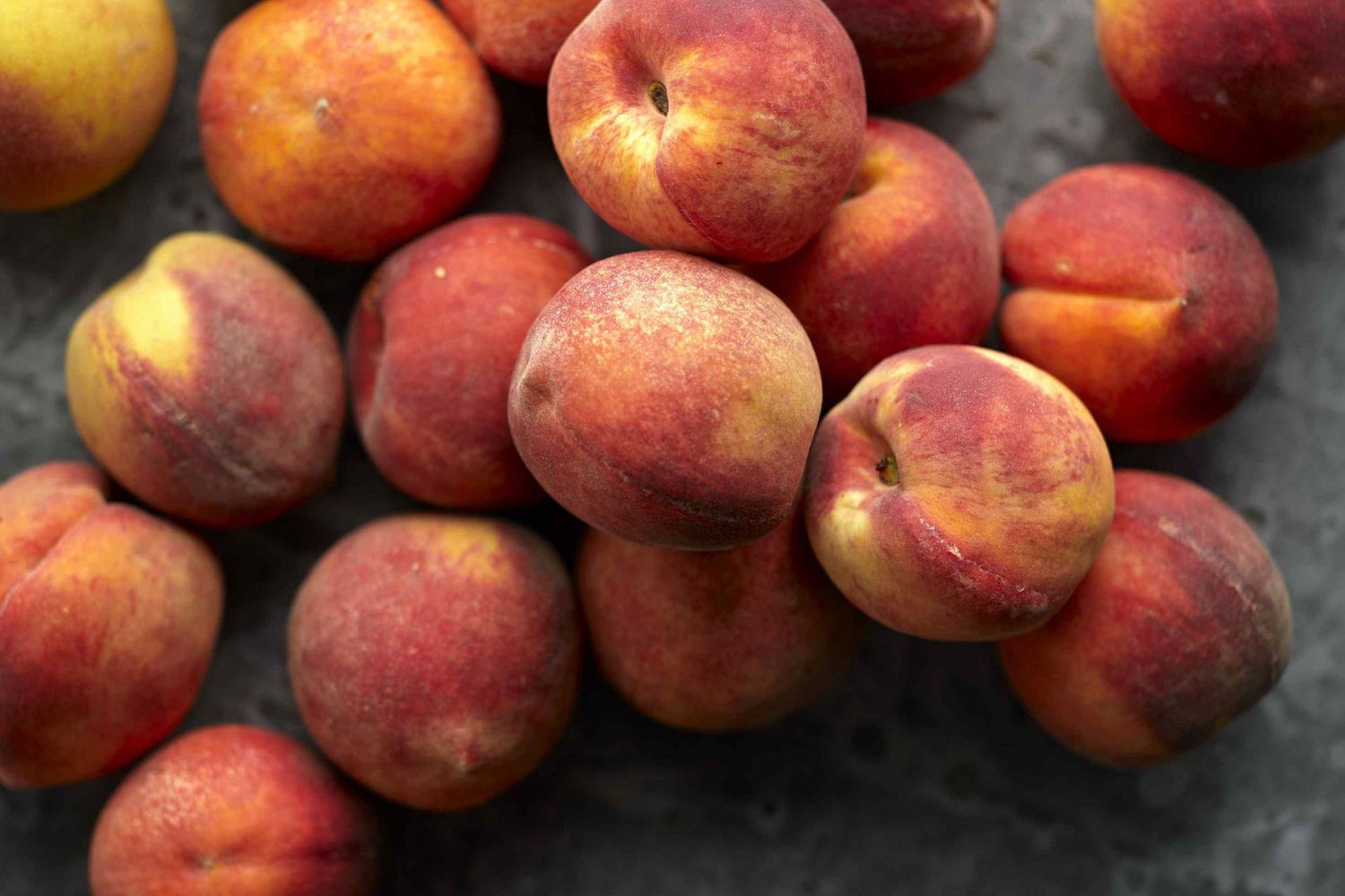 Peaches with slate background