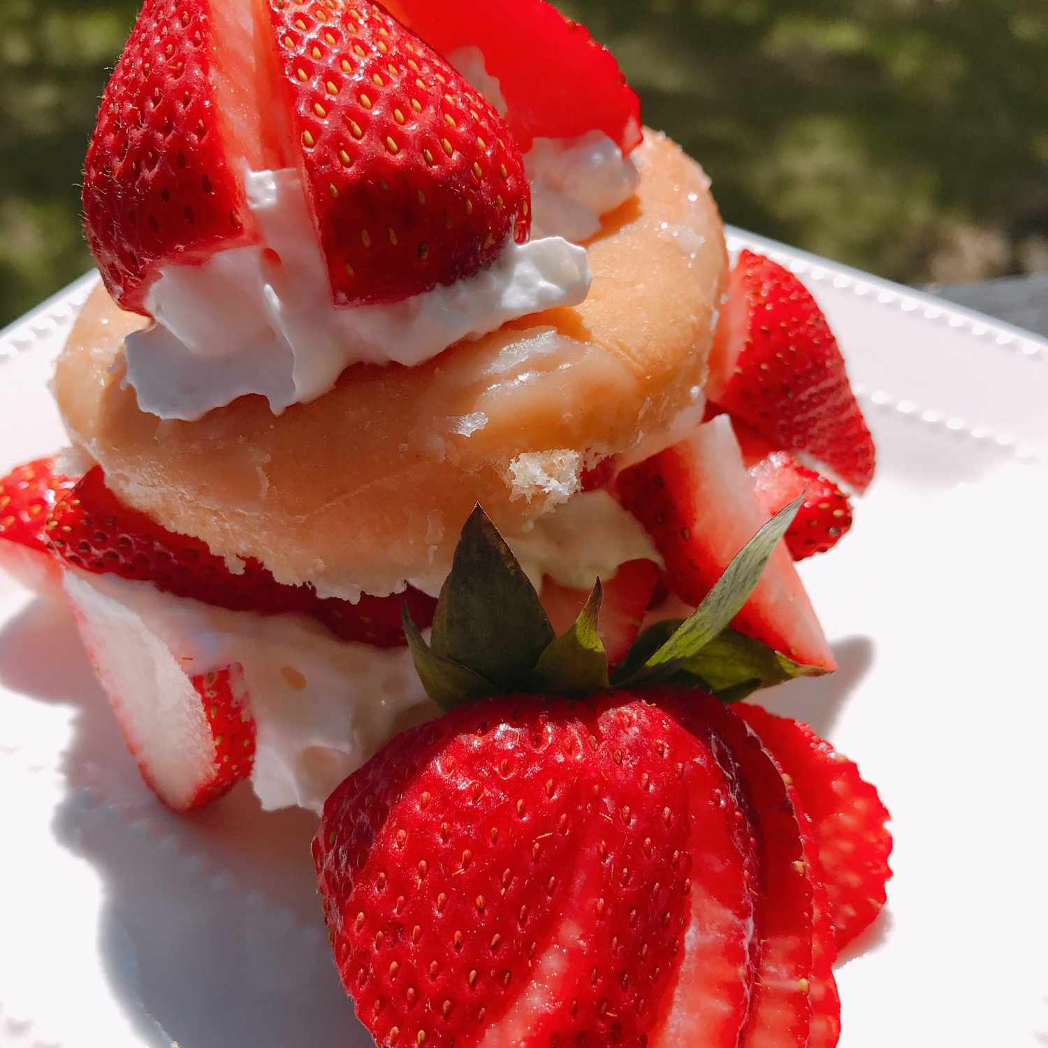 Glazed Doughnut Strawberry Shortcake