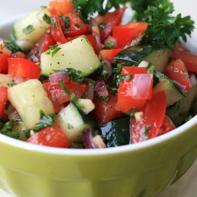 Israeli Tomato and Cucumber Salad