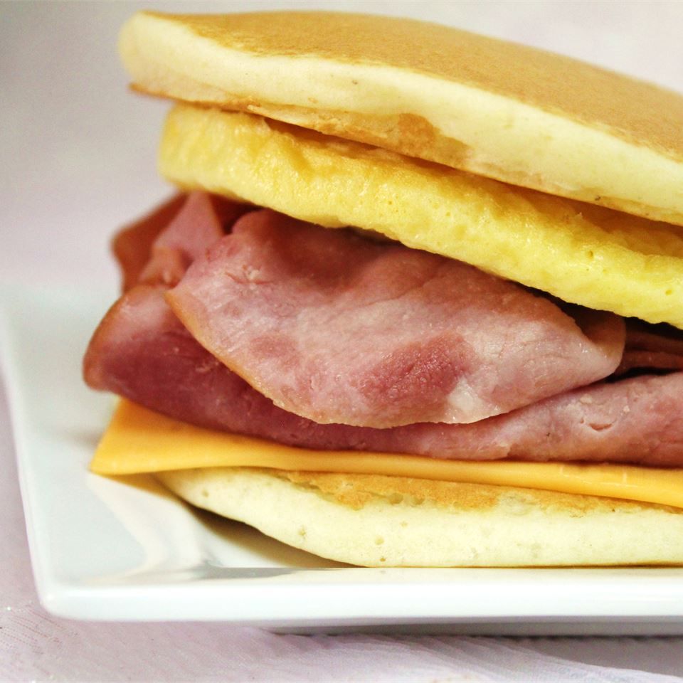 Leftover Pancake Breakfast Sandwich