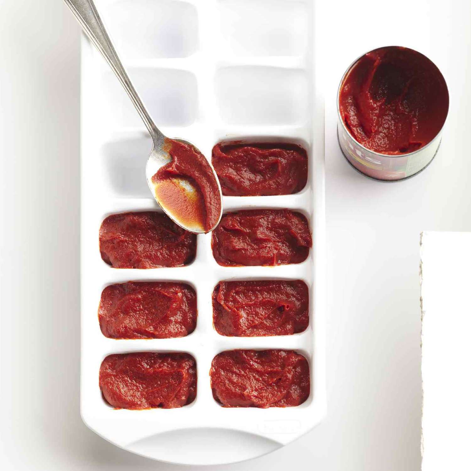 Tomato Paste in ice cube tray