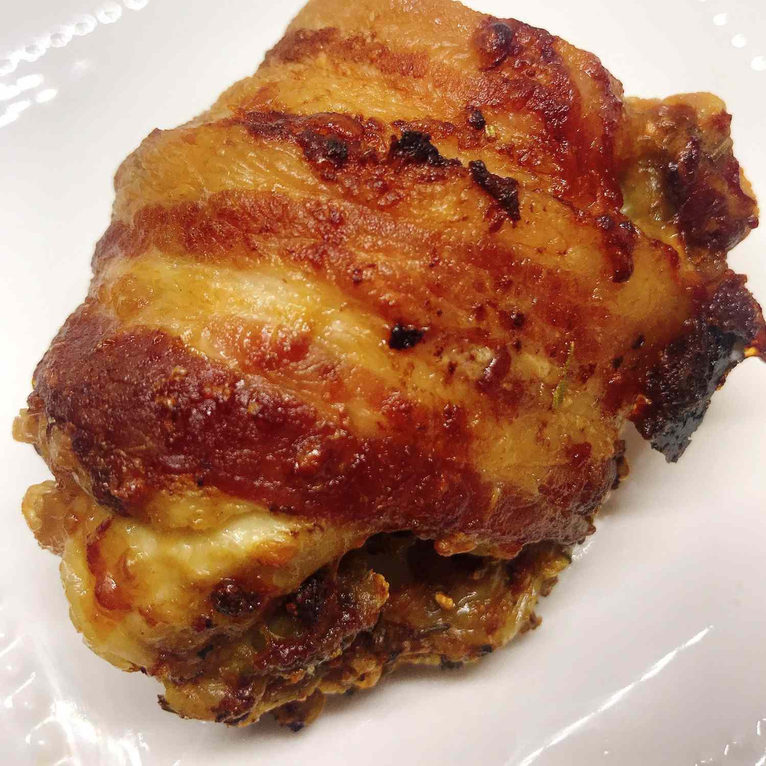 Air Fryer Bacon-Wrapped Chicken Thighs