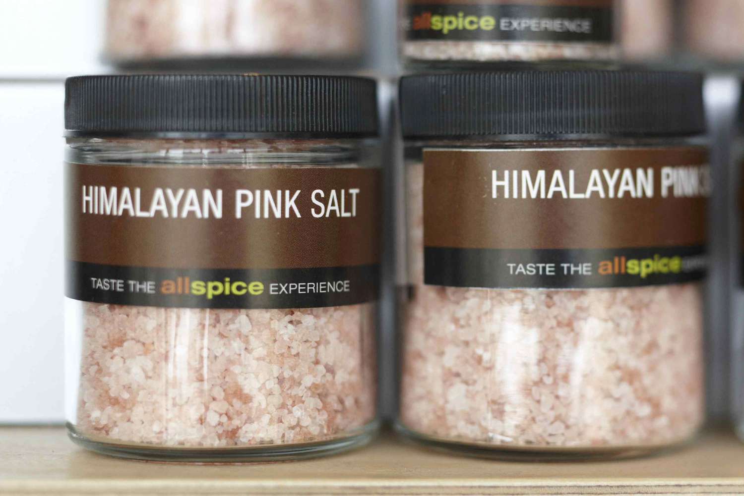 Himalayan Pink Salt in spice jars