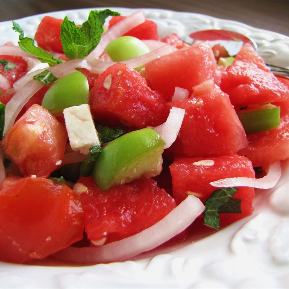Watermelon and Tomato Feta Salad